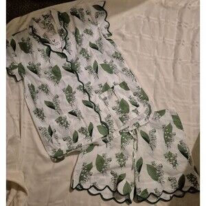 Heidi Carey M Lily of the Valley S/S Pajamas with Shorts NWT